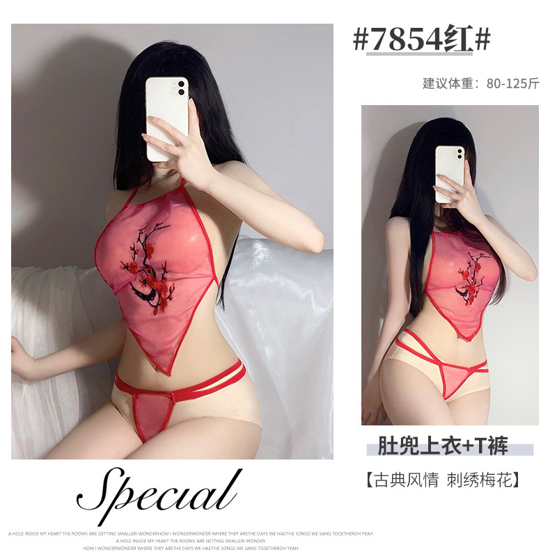 霏慕三点式蕾丝情趣内衣套装图片 6