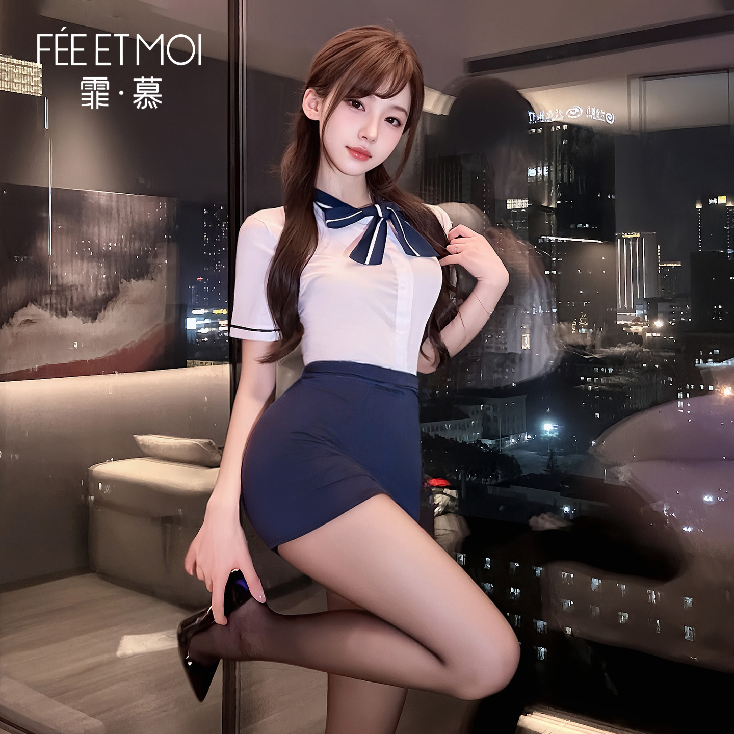 霏慕6414空姐制服裙装套装图片 3